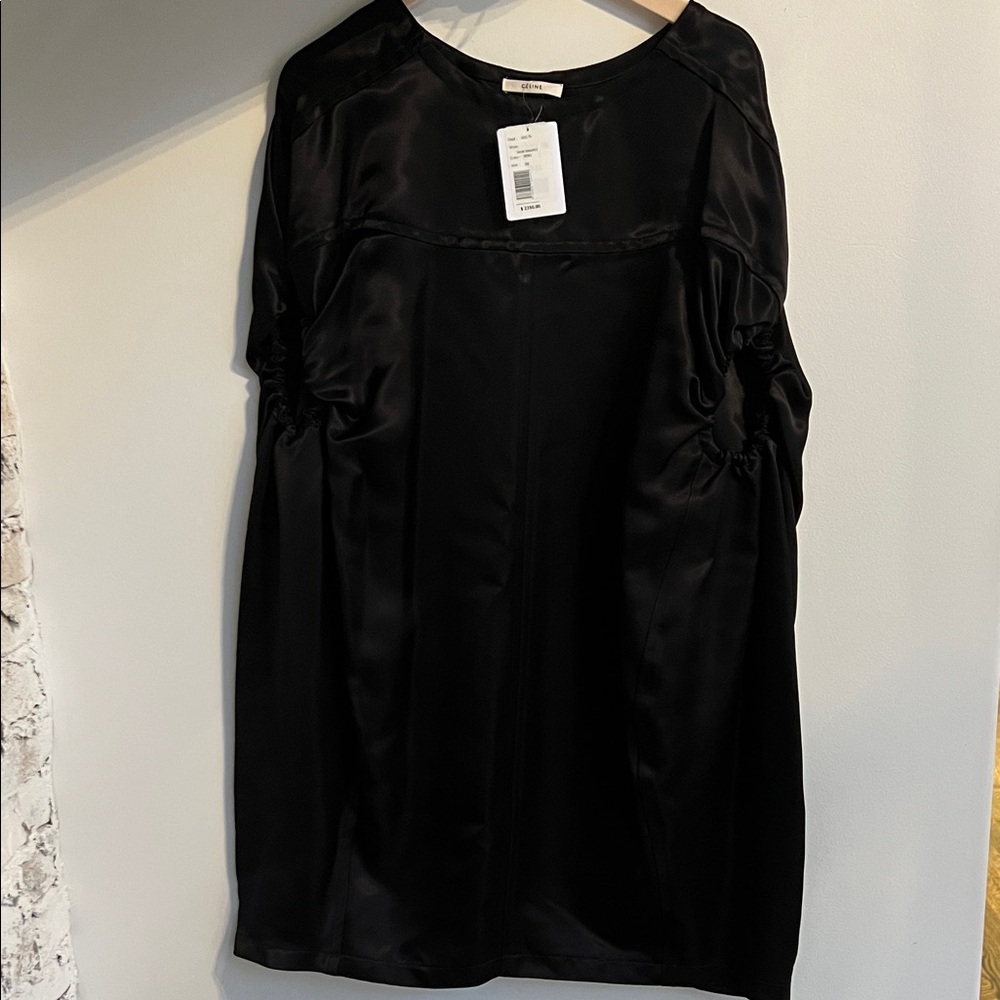 Céline Elegant Black Satin Dress